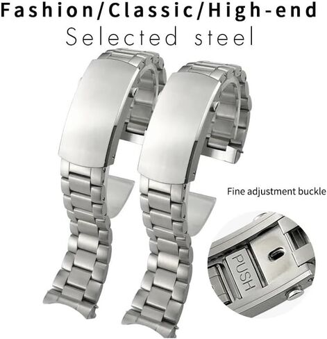 21 مللي متر 904L الفولاذ المقاوم للصدأ أشرطة ساعات يد تناسب أوميغا حزام ساماستر كوكب المحيط 600 GMT الفضة الصلبة حزام الرجال حزام الساعات in Kuwait