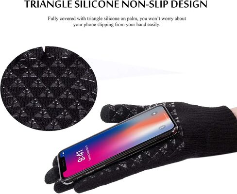 TRENDOUX 2 Pairs Touchscreen Winter Gloves： Anti-Slip Knit Cold Weather Warm Gloves for Men Women Driving Running Gift in Saudi Arabia