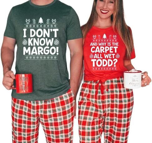 Why is The Carpet All Wet Todd Christmas Maching Couple Shirts - I Don't Know Margo Christmas Couple Costumes Shirt, Couple Christmas T-Shirt, Vacation Couples Matching Pajamas Outfits Tee Multi in Saudi Arabia