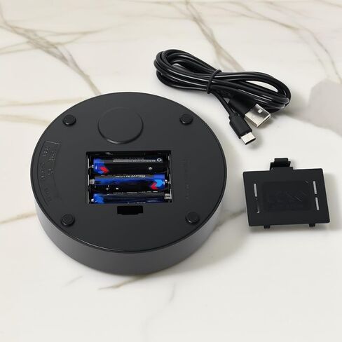 ZEERSHEE 4.5 * 1.2 بوصة حامل عرض ضوء LED دوار عرض دوران إيجابي وسلبي مع قاعدة أضواء ملونة لديكور عيد الميلاد الزجاجي والكريستالي (أسود) in Kuwait