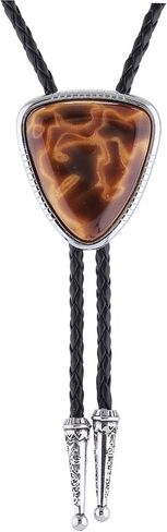 Bolo Tie for Women Men Turquoise Natural Stone Cowboy Ties for Men Westen Necklace Rodeo Leather Necktie in Saudi Arabia