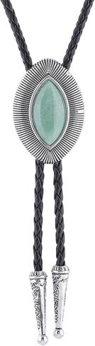Bolo Tie for Women Men Turquoise Natural Stone Cowboy Ties for Men Westen Necklace Rodeo Leather Necktie in Saudi Arabia