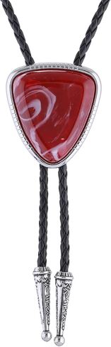 Bolo Tie for Women Men Turquoise Natural Stone Cowboy Ties for Men Westen Necklace Rodeo Leather Necktie in Saudi Arabia