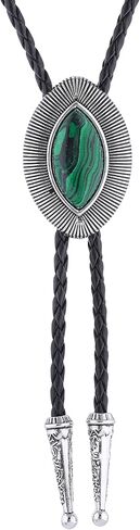 Bolo Tie for Women Men Turquoise Natural Stone Cowboy Ties for Men Westen Necklace Rodeo Leather Necktie in Saudi Arabia