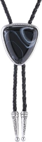 Bolo Tie for Women Men Turquoise Natural Stone Cowboy Ties for Men Westen Necklace Rodeo Leather Necktie in Saudi Arabia