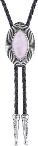 Bolo Tie for Women Men Turquoise Natural Stone Cowboy Ties for Men Westen Necklace Rodeo Leather Necktie in Saudi Arabia