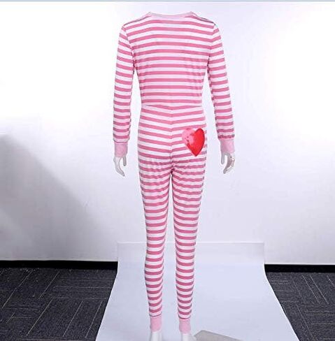 Valentines Onesies For Women One Piece Pajamas Sexy Button Down Pattern Print Bodycon Jumpsuit Bodysuit Sleepwear in Saudi Arabia