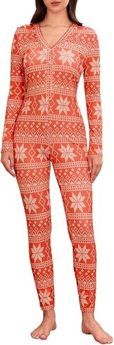 Valentines Onesies For Women One Piece Pajamas Sexy Button Down Pattern Print Bodycon Jumpsuit Bodysuit Sleepwear in Saudi Arabia