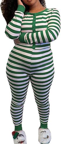 Valentines Onesies For Women One Piece Pajamas Sexy Button Down Pattern Print Bodycon Jumpsuit Bodysuit Sleepwear in Saudi Arabia