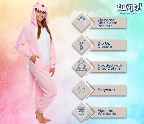 Funziez! زي تنكري للكبار بقصة ضيقة - زي الهالوين على شكل حيوان - بدلة تنكرية من قطعة واحدة على شكل فاكهة قطيفة للنساء والرجال in Kuwait
