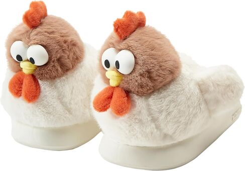 Halemet Cute Chicken Slippers for Women Cartoon Animal Slippers for Women Cozy Plush Non-Slip House Slipper Indoor Outdoor in Saudi Arabia