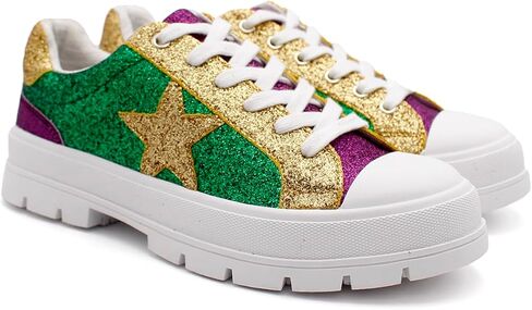 Laforst Mardi Gras Women's Glitter Nonslip Sneaker Shiny Sequin Shoes in Saudi Arabia