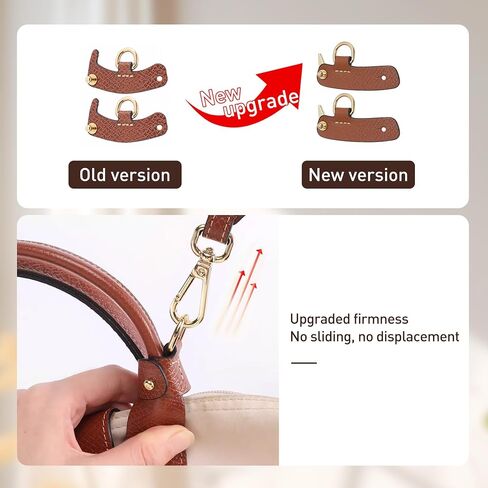 Doxo Purse Strap Replacement Compatible with Longchamp S/M Bag, 4 Upgraded Buckles Leather Bag Strap Conversion Kit for Women Crossbody Bags in Saudi Arabia