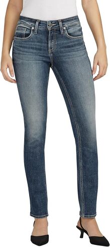 Silver Jeans Co. Women's Suki Mid Rise Curvy Fit Straight Leg Jeans, Med Wash EAE283, 26W x 33L in Saudi Arabia