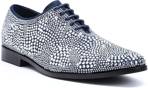 AUSTIN MILL Mens Dress Shoes Rhinestone Designer Oxford Suede Non Slip Lace up Wedding Party Prom Shoe in Saudi Arabia