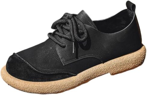 Men's Fashionable Flat Shoes with Laces, Round Toe Design, Rubber Sole. Comfortable and Soft. Suitable for All Seasons, as Well as for Work. in Kuwait