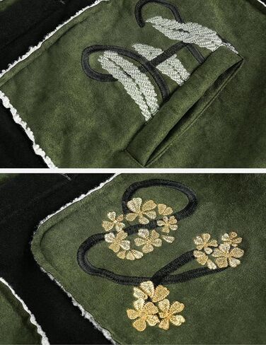 Aelfric Eden Jackets Color Blocking Embroidery Flower Coats Casual Soft Warm Fleece Lined Jacket 2025 Trendy Tops in Saudi Arabia