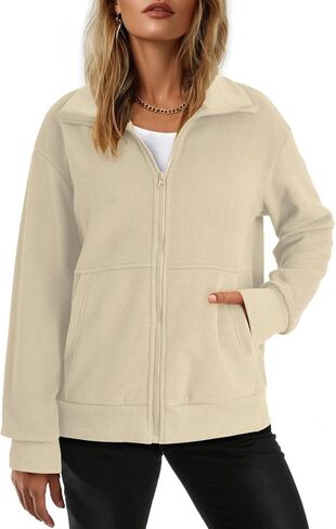 Dokotoo Women's Lightweight Full Zip Soft Fleece Jacket 2025 Casual Sweatshirts Coat with Pockets in Saudi Arabia