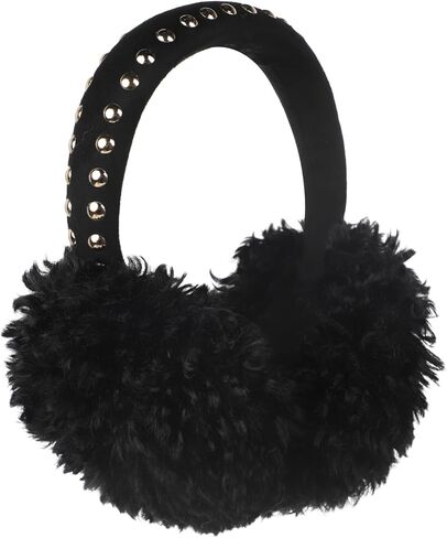 Women Plush Studded Earmuffs Faux Fur Foldable Ear Warmer Headband Cold Weather Accessory Thermal Ear Muffs Protector in Saudi Arabia