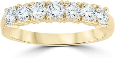 P3 POMPEII3 1ct Diamond Wedding Ring Anniversary 14k Yellow Gold 7-Stone Womens Band in Saudi Arabia