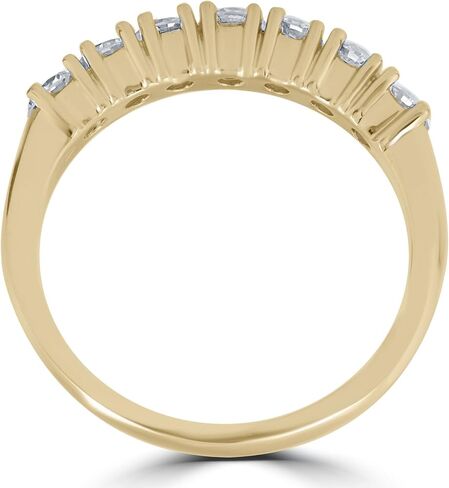 P3 POMPEII3 1ct Diamond Wedding Ring Anniversary 14k Yellow Gold 7-Stone Womens Band in Saudi Arabia