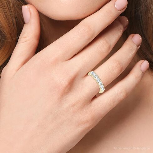 P3 POMPEII3 1ct Diamond Wedding Ring Anniversary 14k Yellow Gold 7-Stone Womens Band in Saudi Arabia