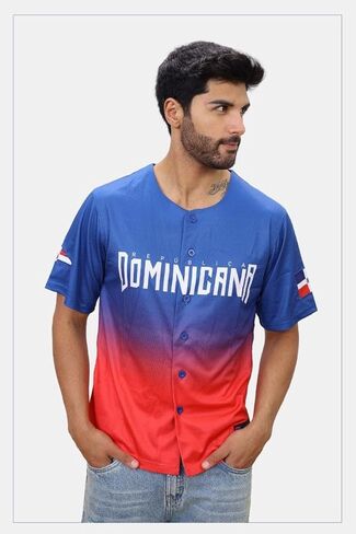 Dominican Republic Baseball Jersey for Men – Red and Blue Gradient with República Dominicana in Saudi Arabia