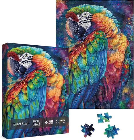 Colorful Parrot Bird Jigsaw Puzzle 1000 Piece for Adult, Pretty Art Aesthetic Jigsaw Puzzles, Cute Animal Funny Nature Puzzle in Saudi Arabia