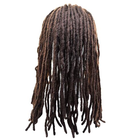 Premade Synthetic Cosplay Reggae Dreadlocks Wig African American Wigs for Men Women Handmade Long Surfer Brown and Black Color Dreads (Brown) in Saudi Arabia