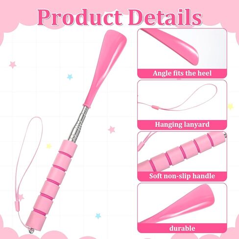 1 Pack Shoe Horn Retractable Shoe Horn Long Handle Foldable Telescopic Shoehorn Shoes Puller Shoes Helper Tool for Seniors Extended Travel Pregnant Women, 12" to 24" Adjustable in Saudi Arabia