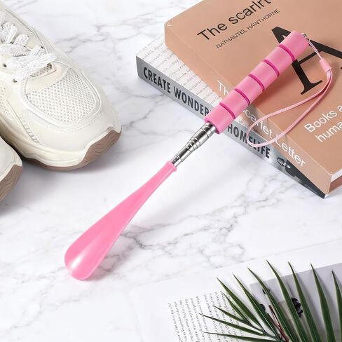 1 Pack Shoe Horn Retractable Shoe Horn Long Handle Foldable Telescopic Shoehorn Shoes Puller Shoes Helper Tool for Seniors Extended Travel Pregnant Women, 12" to 24" Adjustable in Saudi Arabia