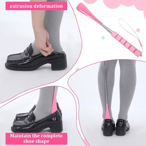 1 Pack Shoe Horn Retractable Shoe Horn Long Handle Foldable Telescopic Shoehorn Shoes Puller Shoes Helper Tool for Seniors Extended Travel Pregnant Women, 12" to 24" Adjustable in Saudi Arabia