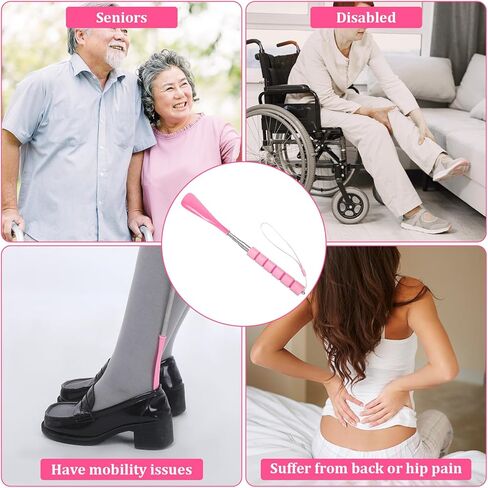 1 Pack Shoe Horn Retractable Shoe Horn Long Handle Foldable Telescopic Shoehorn Shoes Puller Shoes Helper Tool for Seniors Extended Travel Pregnant Women, 12" to 24" Adjustable in Saudi Arabia