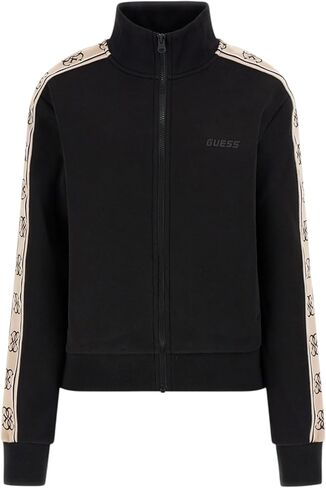GUESS Women's Britney Full Zip Sweatshirt, Jet Black in Saudi Arabia