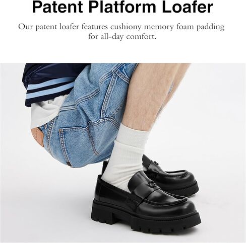 Coach Mens Patent Platform Loafer in Saudi Arabia