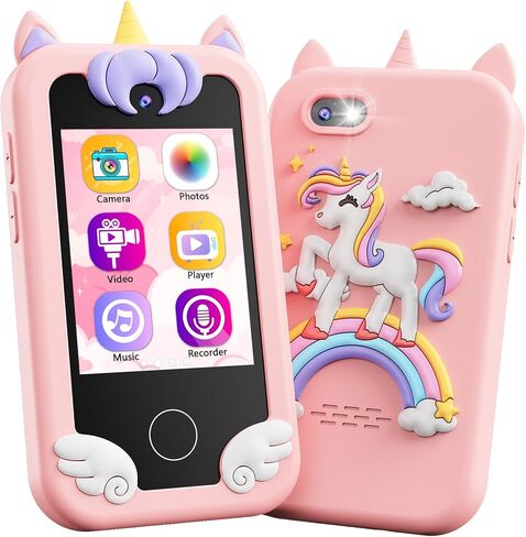 KOKODI Kids Smart Phone Toys, Touchscreen HD Dual Camera Cell Phone for Kids, Christmas Birthday Gifts Dinosaur Toddler Play Phone for Boys 3-10, Travel Toy Preschool Learning Toy for Kids in Kuwait