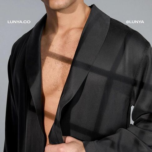 Lunya Washable Silk Robe - Thermoregulating Silk Robes for Men - Luxurious Washable Silk Fabric - Comfortable Loungewear in Saudi Arabia