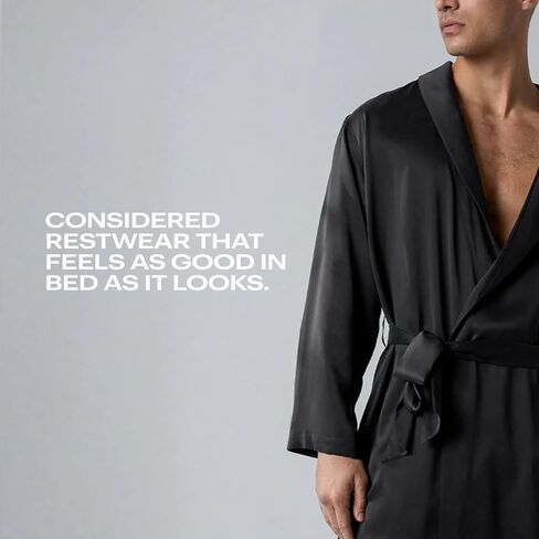Lunya Washable Silk Robe - Thermoregulating Silk Robes for Men - Luxurious Washable Silk Fabric - Comfortable Loungewear in Saudi Arabia