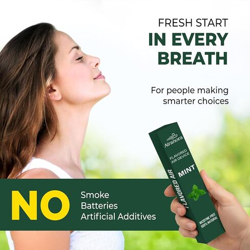 Mint Flavored Air Device | Smokeless Inhaler | Nicotine-Free | Non-Electric Portable Fresh Aroma Stick | 100% Natural Plant-Based Refreshment in Saudi Arabia
