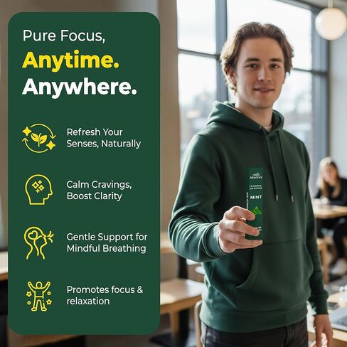 Mint Flavored Air Device | Smokeless Inhaler | Nicotine-Free | Non-Electric Portable Fresh Aroma Stick | 100% Natural Plant-Based Refreshment in Saudi Arabia