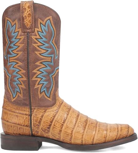 Dingo Mens Trail Boss Alligator Embroidered Round Toe Pull On Casual Boots Mid Calf - Black in Saudi Arabia