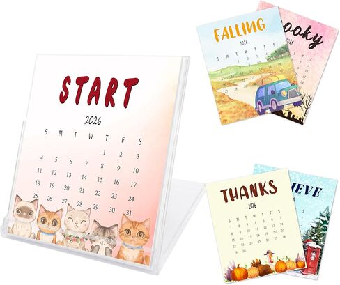 تقويم مكتب صغير 2025-2026، تقاويم مكتبية على شكل قرص مضغوط للفواكه والنباتات لمدة 18 شهرًا، تمتد من يناير 2025 حتى يونيو 2026، تقويم مكتبي صغير للمكتب المنزلي، هدايا عيد الميلاد أو عيد الميلاد للنساء -02 in Kuwait