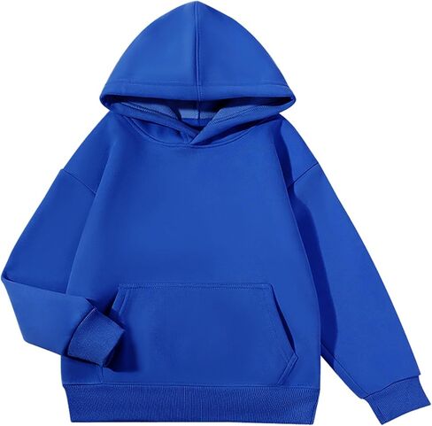 Flygo Unisex Boys Girls Sherpa Hoodie Fleece Lined Hooded Sweatshirt Pullover Sweater Kids Fall Winter Hoodies 5-11Years in Saudi Arabia