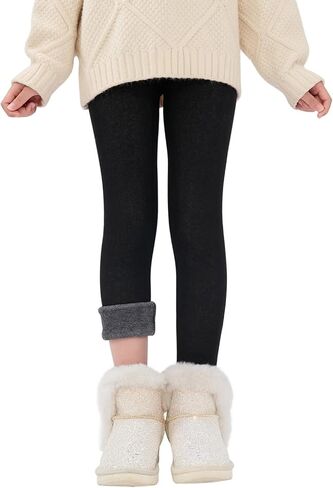 Girls Leggings Kids Basic Solid Full Length Cotton Tights Pants Thick Legging Winter Warm in Saudi Arabia