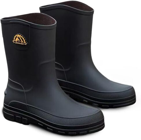Waterproof Rain Boots for Men,Rubber Boots Breathable Mid-Calf Garden Boots Lightweight Slip-Resistant Fishing & Outdoor Shoes in Saudi Arabia