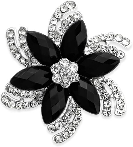 Vintage Flower Brooch for Women - Elegant Lapel Pin with Rhinestones & Crystals for Suits, Coats, Dresses, Hats, Scarves and Shawls in Saudi Arabia