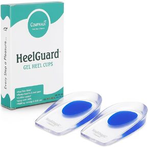Comfwalk® HeelGuard™ – Gel Heel Cups for Heel Pain Relief, Plantar Fasciitis & Heel Spurs – Shock Absorbing, Anti-Fatigue Cushion Inserts for Men & Women (EU: 41-46, US: W11-W14, M8-M13) in Saudi Arabia