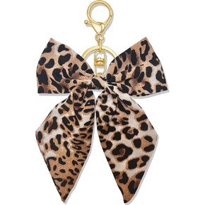 Leopard Print Bow Bag Charms Keychains, Cute Key Chain Accessories for Women Purse Handbags Backpacks in Saudi Arabia