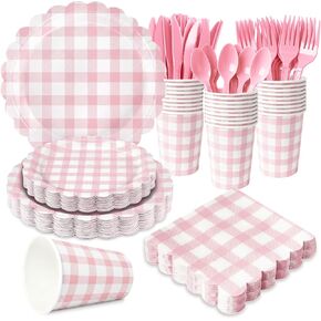 150 قطعة من لوازم حفلات عيد الميلاد - مجموعة أطباق عيد الميلاد والمناديل تتضمن أطباق ومناديل وأكواب وشوك وسكاكين لديكورات حفلات عيد الميلاد، تكفي 25 شخصًا in Kuwait