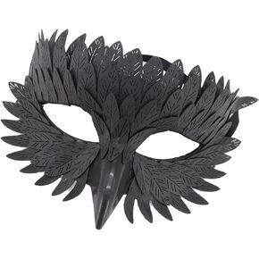Masquerades Party Halloween Bird Beak Carnivals Owl Feathered Half Face for Woman in Saudi Arabia